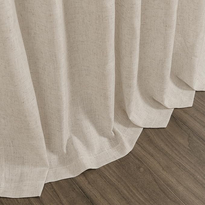 Boho Linen Curtains for Living Room 105 Inches Long Light Filtering Semi Sheer - Image 9