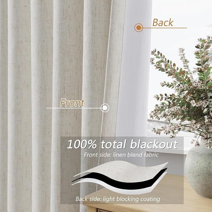 Guken Boho 100% Blackout Curtains 108 Inch Long - Image 4