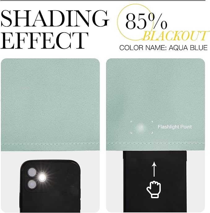 NICETOWN Blackout Curtains for RV Windows, Aqua Blue, 2 Panels, Room Darkening - Image 4