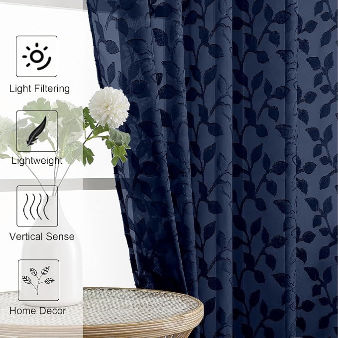 Chyhomenyc Navy Blue Sheer Valances - Image 7