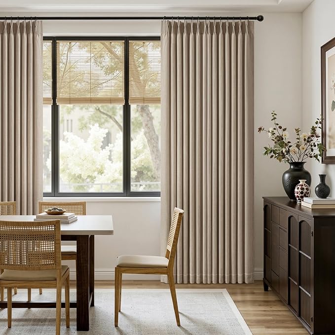 MIULEE Pinch Pleated Thick Linen Curtains 96 Inches Long 2 Panels - Image 5