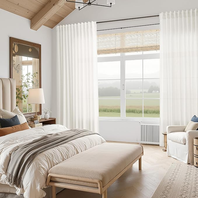 Nanspring Neutral Linen Curtains 72 Inches - Image 8