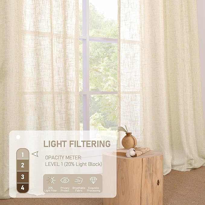 LAMIT Semi Sheer Linen Curtains - Image 5