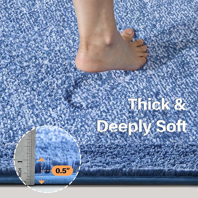 36x24 Large Bathroom Rugs Washable Non Slip, Soft Absorbent Quick Dry Mats - Image 4