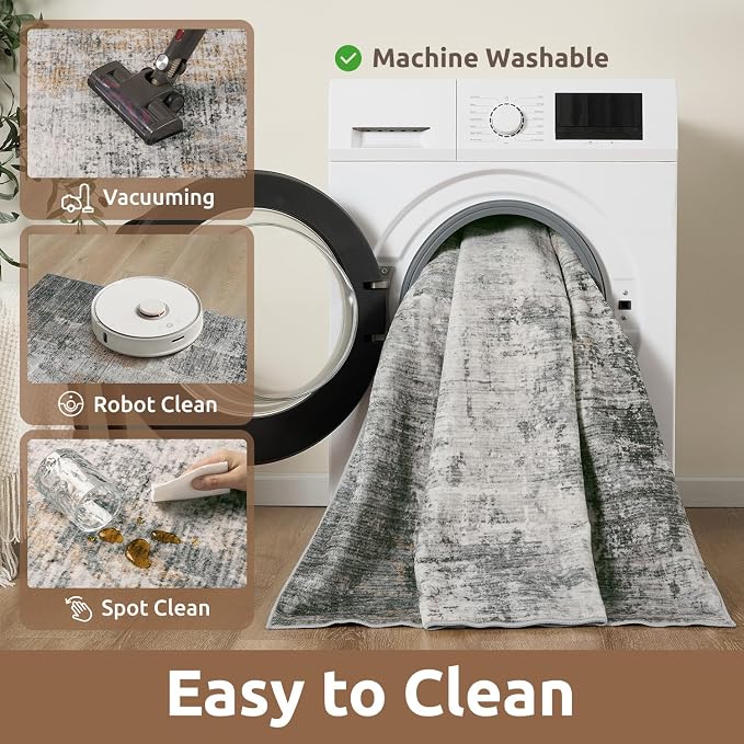 8 x 10 Area Rugs for Living Room, Machine Washable Non Slip Rug Ultra Soft Low - Image 6