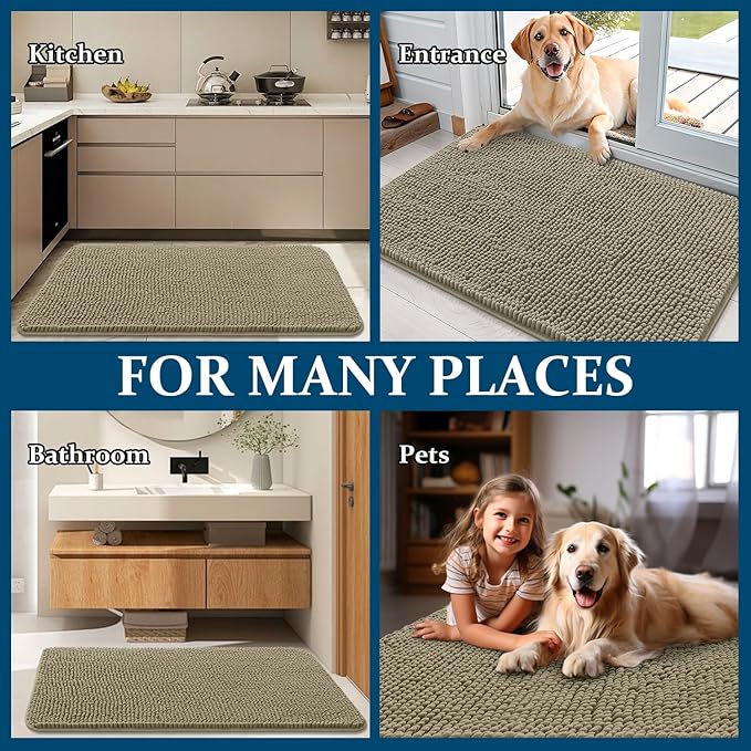OLANLY Dog Door Mat for Muddy Paws 32x20, Absorbs Moisture and Dirt, Absorbent - Image 8