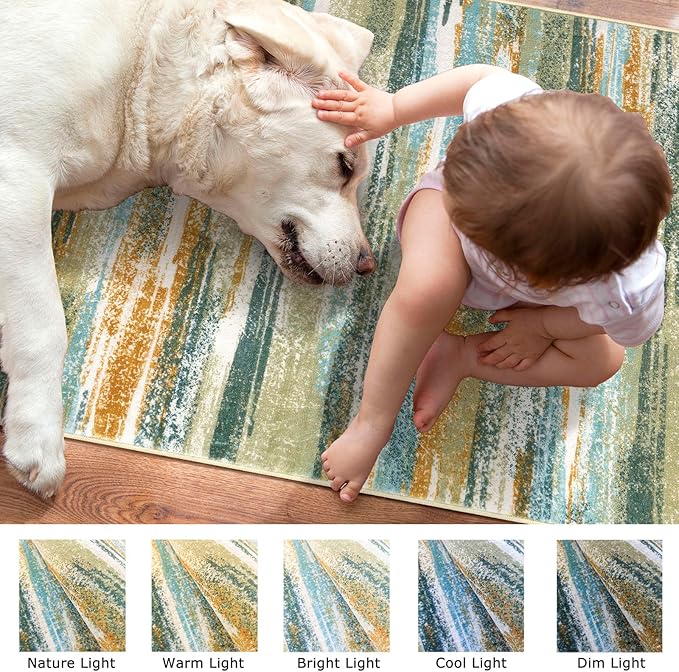 Lansny Modern Abstract Runner Rug 2x12 - Image 3