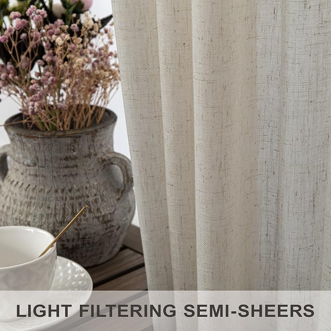 Pitalk Beige Boho Curtains 58 Inches Long - Image 4