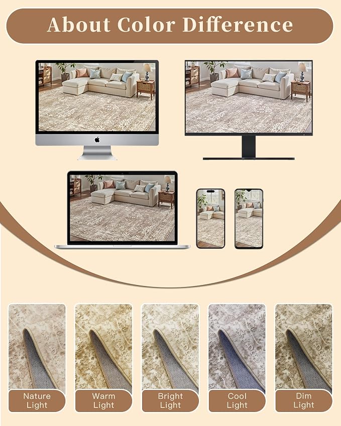 Madane 9x12 Area Rugs for Living Room, Machine Washable Rug - Image 7