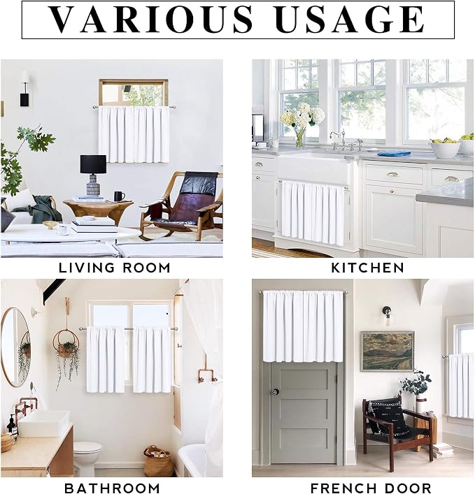 RYB HOME Short Curtains for Small Window, Sunmmer Heat Light Blocking Privacy - Image 7