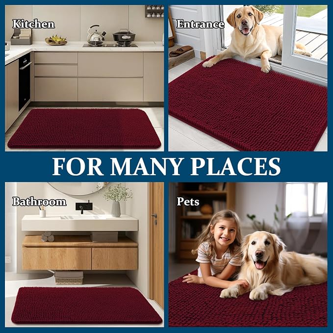 OLANLY Dog Door Mat for Muddy Paws 47x17, Absorbs Moisture and Dirt, Absorbent - Image 8