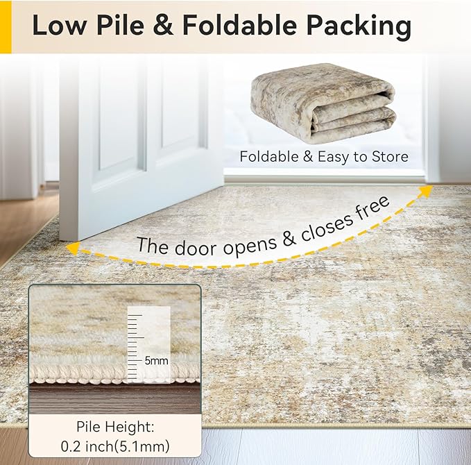 Washable Area Rugs 8'x10' Non-Slip Modern Abstract Soft - Image 6