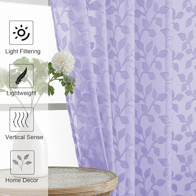 Chyhomenyc Light Purple Sheer Valances - Image 3