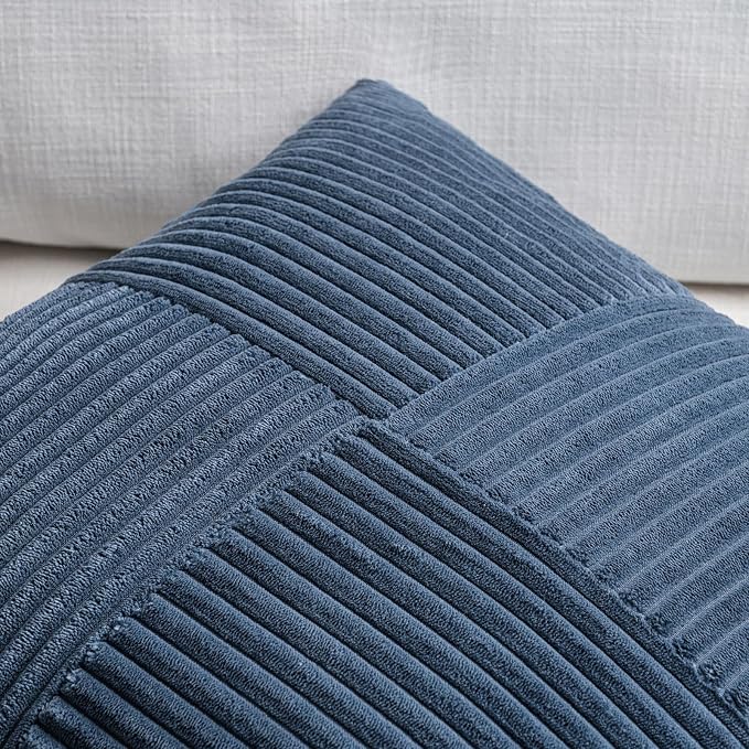 Fancy Homi 2 Packs Dusty Blue Lumbar Decorative Throw Pillow Covers 16x26 Inch - Image 3