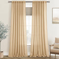 Tan Linen Curtains 120 inches Long by Jolilight