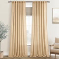Tan Linen Curtains 90 inches Long by Jolilight
