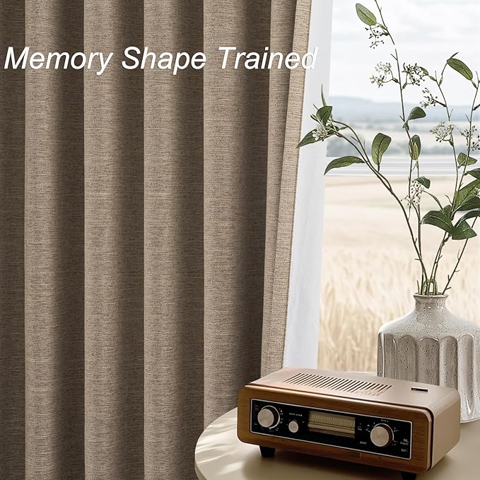 Topfinel Extra Long Total Blackout Linen Curtains 108 Inches Long - Image 4