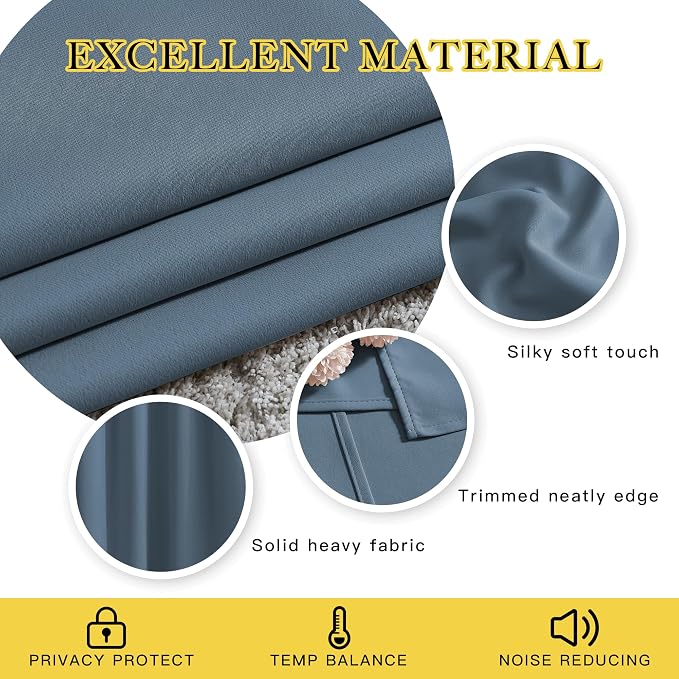 NICETOWN Blackout Window Curtains & Drapes 72" Long - Image 3