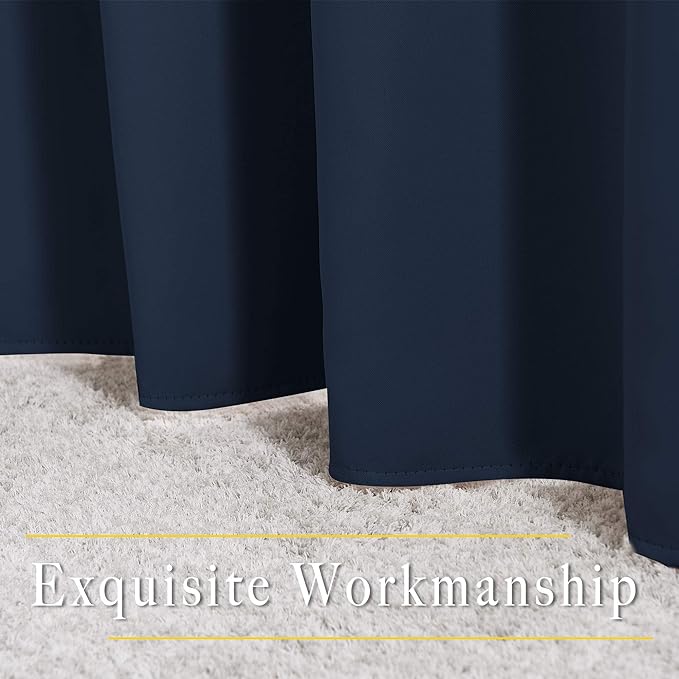 NICETOWN Blackout Navy Curtains 63 inch Length - Image 6