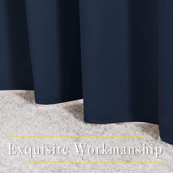 NICETOWN Navy Blue Blackout Curtains, Grommet Thermal Insulated Window Drapes - Image 6