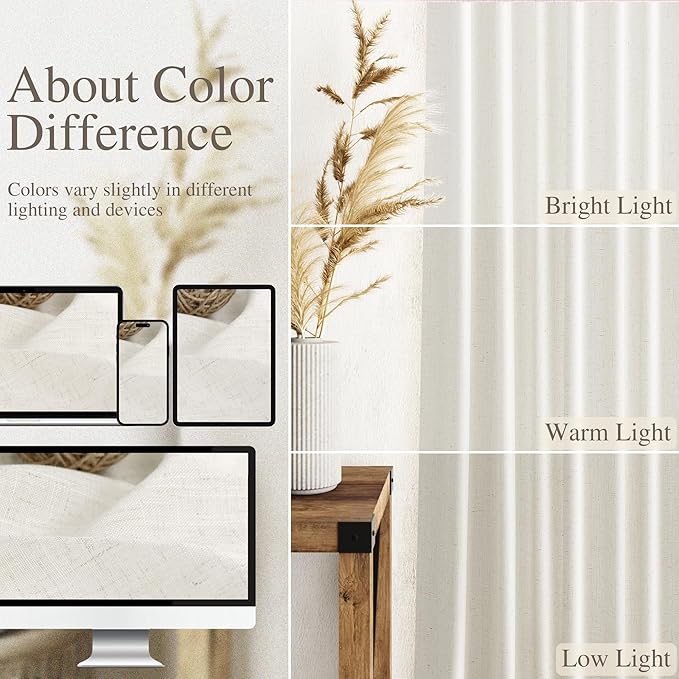 Extra Wide 100 Inch Linen Curtains - Image 4