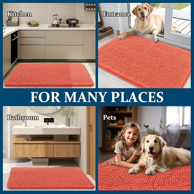 OLANLY Dog Door Mat for Muddy Paws 59x35, Absorbs Moisture and Dirt, Absorbent - Image 8