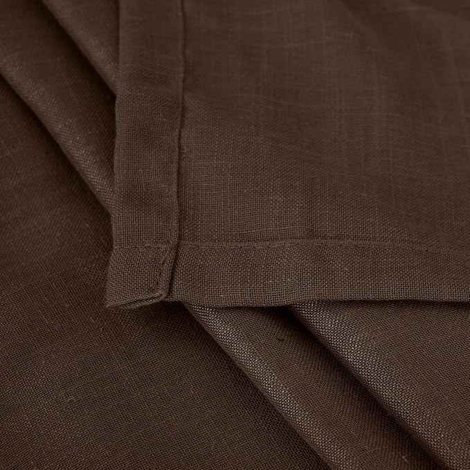 BGment Brown Linen Short Curtains 36 Inch Length - Image 8