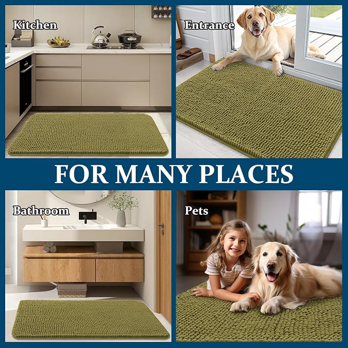 OLANLY Dog Door Mat for Muddy Paws 54x32, Absorbs Moisture and Dirt, Absorbent - Image 8