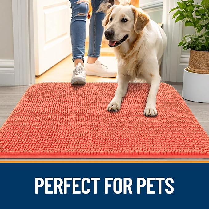 OLANLY Dog Door Mat for Muddy Paws 59x35, Absorbs Moisture and Dirt, Absorbent - Image 6