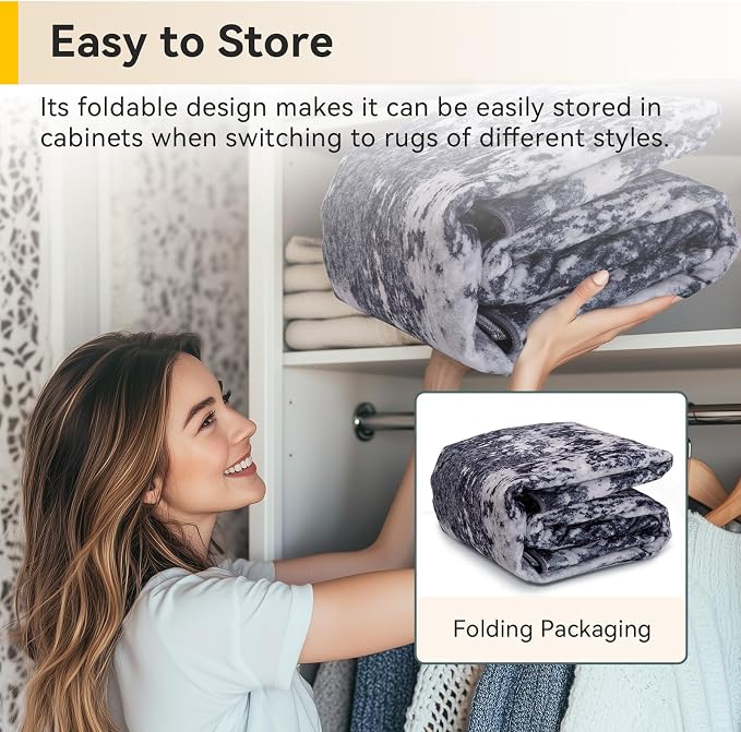 Washable Area Rugs 4ft Non-Slip Modern Abstract Soft - Image 5