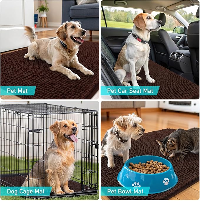 OLANLY Dog Door Mat for Muddy Paws 54x32, Absorbs Moisture and Dirt, Absorbent - Image 7