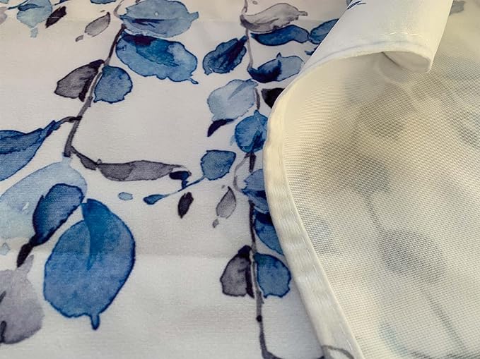 Watercolor Blue Leaves Window Valance - Image 5