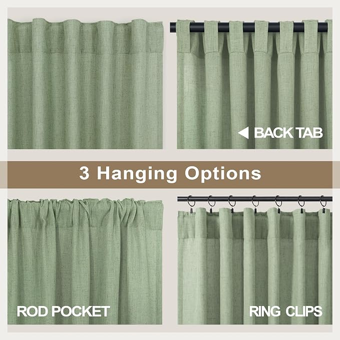 Light Sage Curtains 90 Inches Long - Image 4