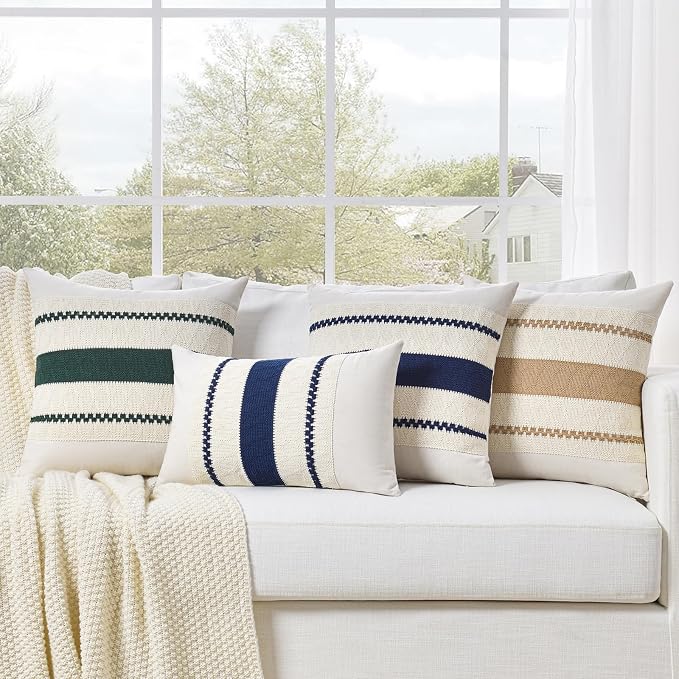 Fancy Homi Set of 1 Sage Green Boho Big Decorative Throw Pillow Covers 24x24 - Image 7