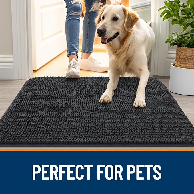 OLANLY Dog Door Mat for Muddy Paws 34x21, Absorbs Moisture and Dirt, Absorbent - Image 6