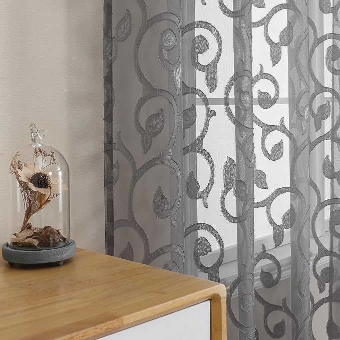 OWENIE Furman Extra Long Sheer Curtains 96 inches Long - Image 2