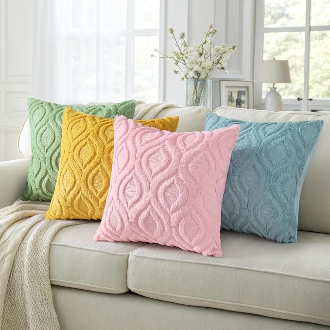 decorUhome Summer Throw Pillow Covers 12x20 Inch Set of 2, Soft Plush Faux Wool - Image 5