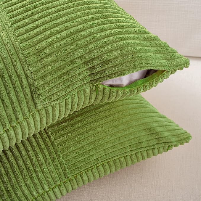 Fancy Homi Set of 2 Lime Green Euro Decorative Throw Pillow Covers 26x26 Inch - Image 4