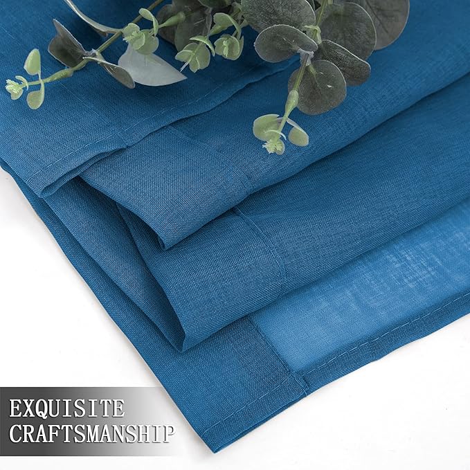 Tollpiz Short Sheer Curtains Linen Textured Bedroom Curtain Sheers Light - Image 7