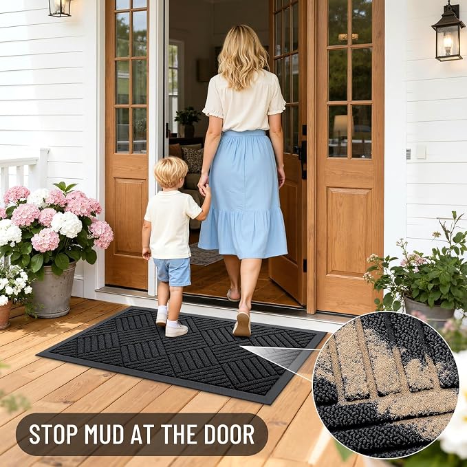 OLANLY Front Door Mat Outside Entrance 47x23, Heavy Duty Sturdy Natural Rubber - Image 6