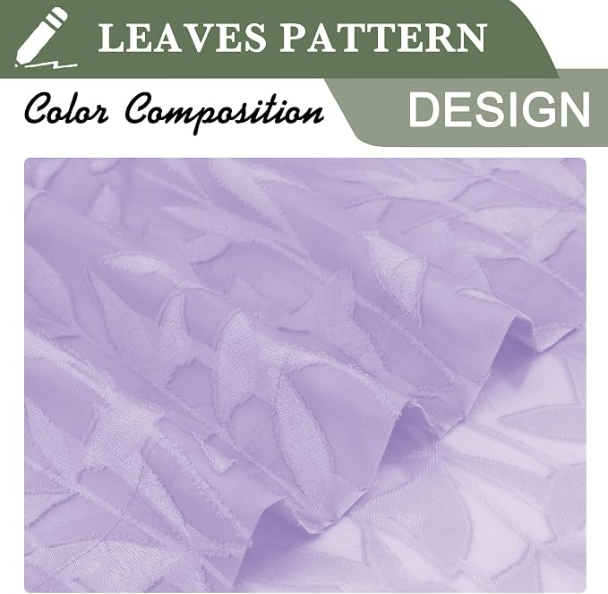 Lecloud Leia Light Purple Sheer Kitchen Curtains 24 Inch Length 2 Panels - Image 8