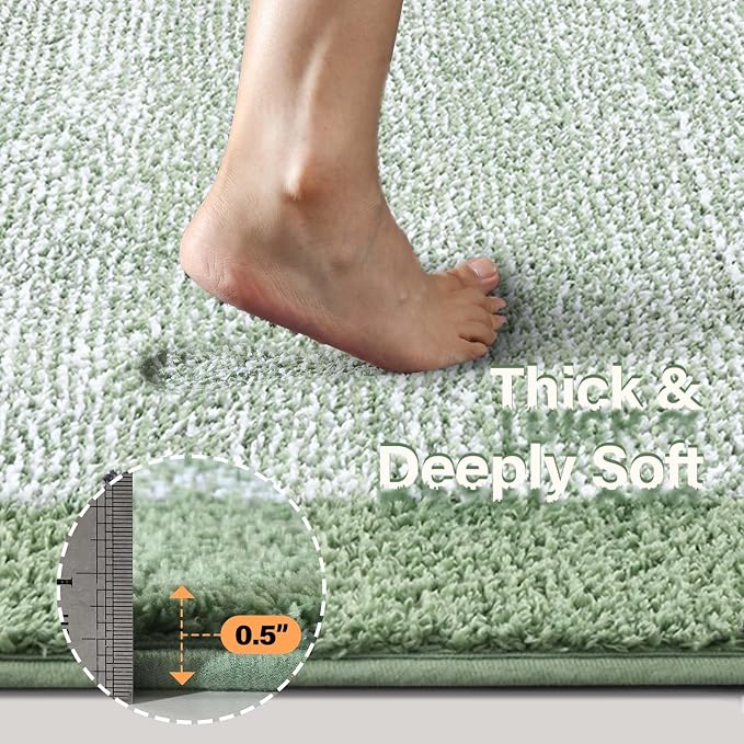 Bathroom Rugs 24x17 Non Slip Washable, Soft Absorbent Quick Dry Mats - Image 4