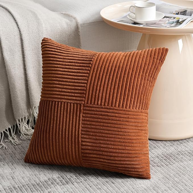 Fancy Homi 2 Packs Rust Euro Decorative Throw Pillow Covers 28x28 Inch - Image 2