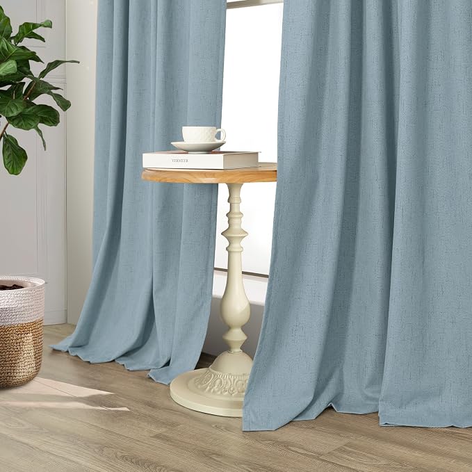 Light Blue Room Darkening Curtains - Image 9