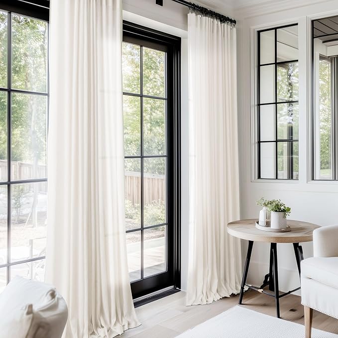 96 inch Long Linen Curtains 2 Panels - Image 7