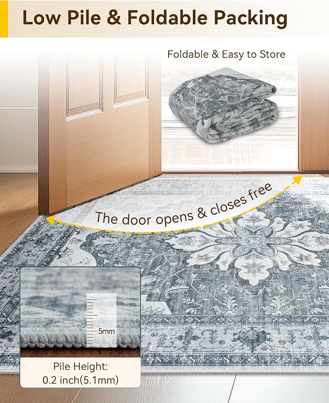 Area Rugs 2'x5' Runner Rug Non Slip Washable - Image 6