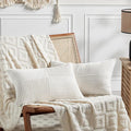 Fancy Homi 2 Packs Cream White Lumbar Decorative Throw Pillow Covers 16x28 Inch by Fancy+Homi