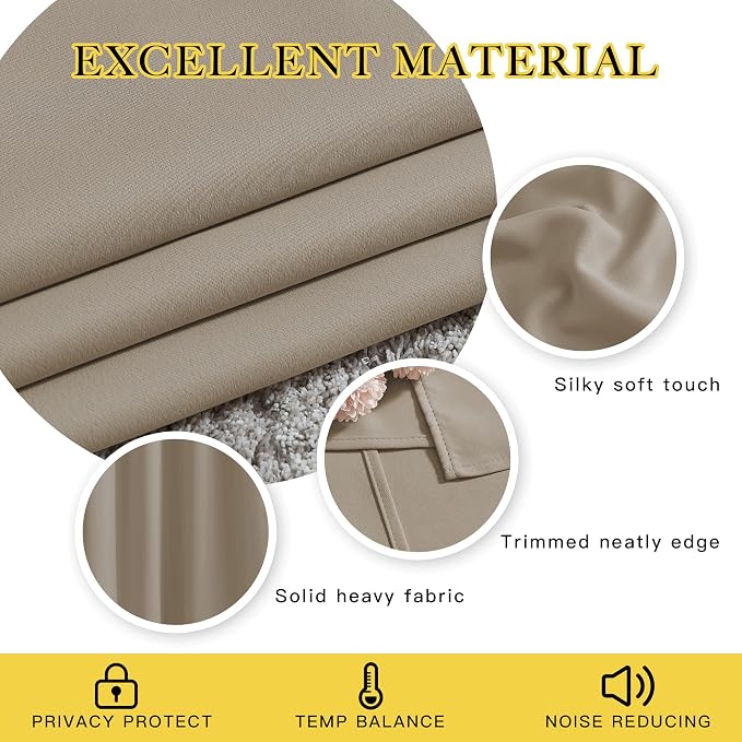 NICETOWN Bedroom Blackout Curtain Panels - Image 3
