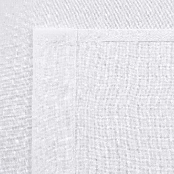 DWCN White Sheer Curtains 96 inch Length 2 Panels Set, Elegant Rod Pocket Solid - Image 5