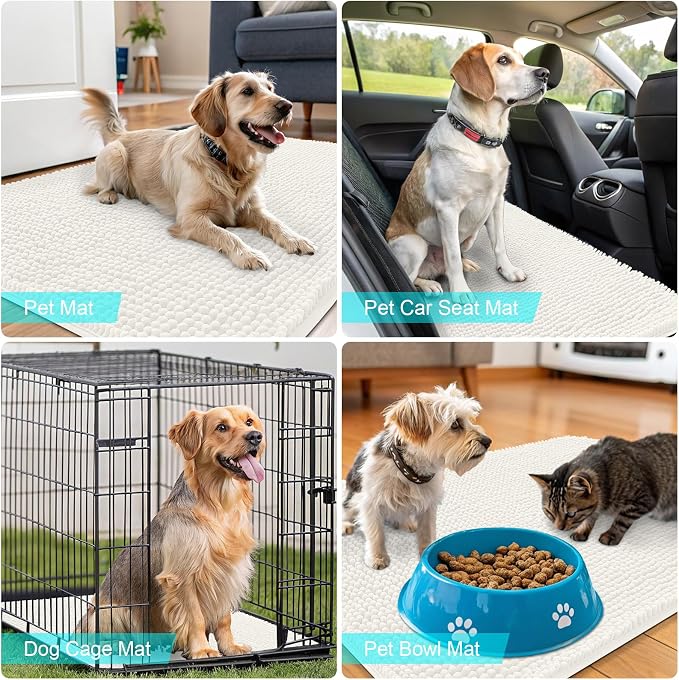 OLANLY Dog Door Mat for Muddy Paws 59x24, Absorbs Moisture and Dirt, Absorbent - Image 7